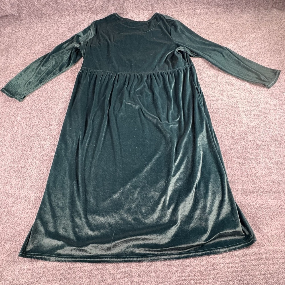 CW‎ Classics Dress 2X Green Velvet Lagenlook Holiday Elegant Whimsigoth Romantic